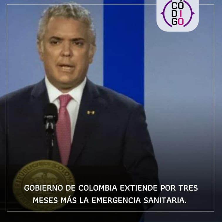 Gobierno de Colombia extiende por tres meses más la emergencia sanitaria