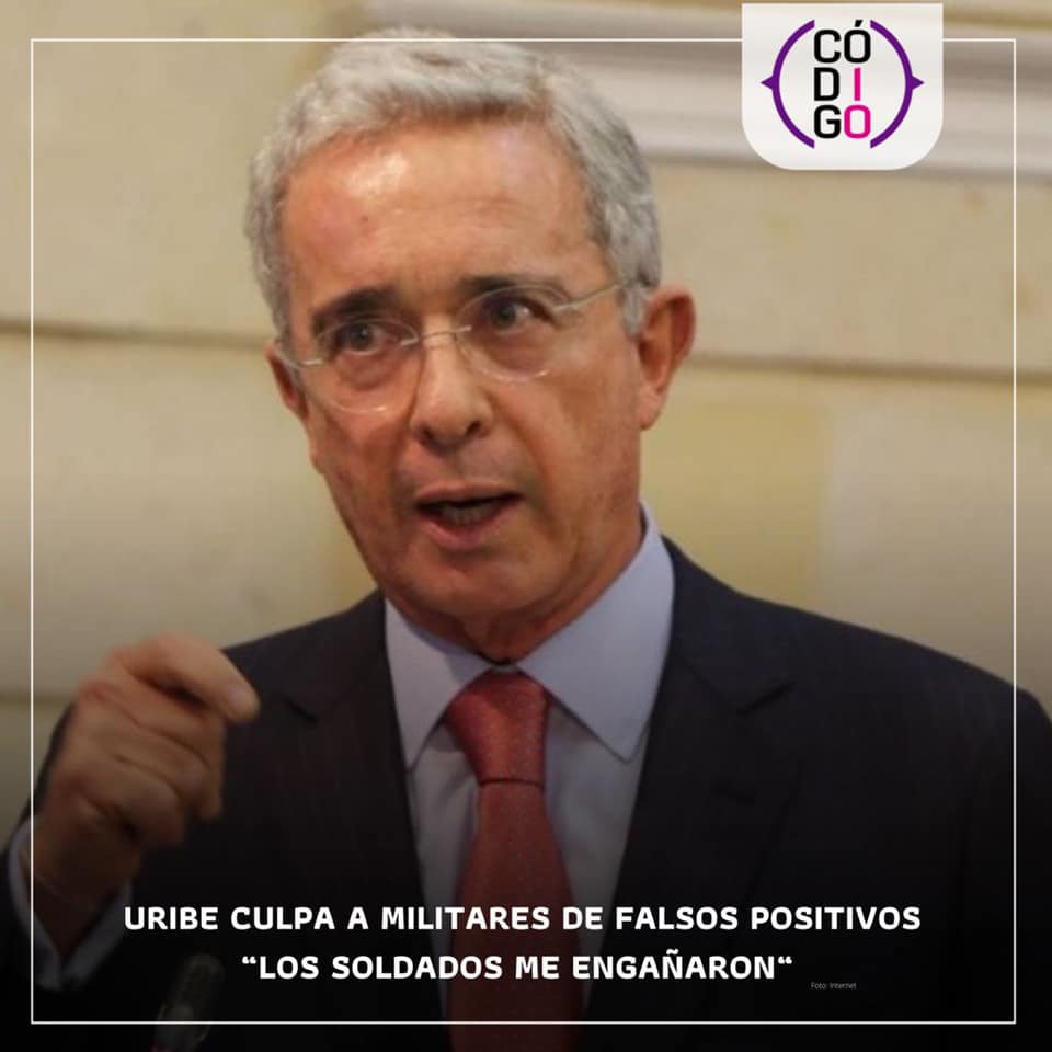 Uribe culpa a militares de falsos positivos “Los soldados me engañaron”.